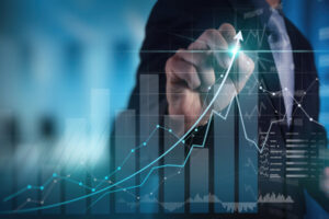 a man drawing a graph
